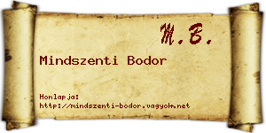 Mindszenti Bodor névjegykártya